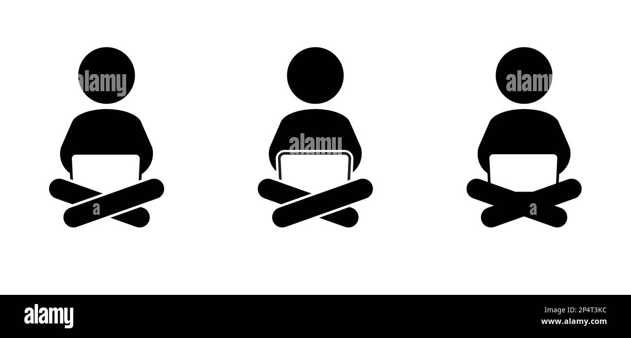 Laptop auf dem Schoß. Sitzen, entspannen, am Computer arbeiten