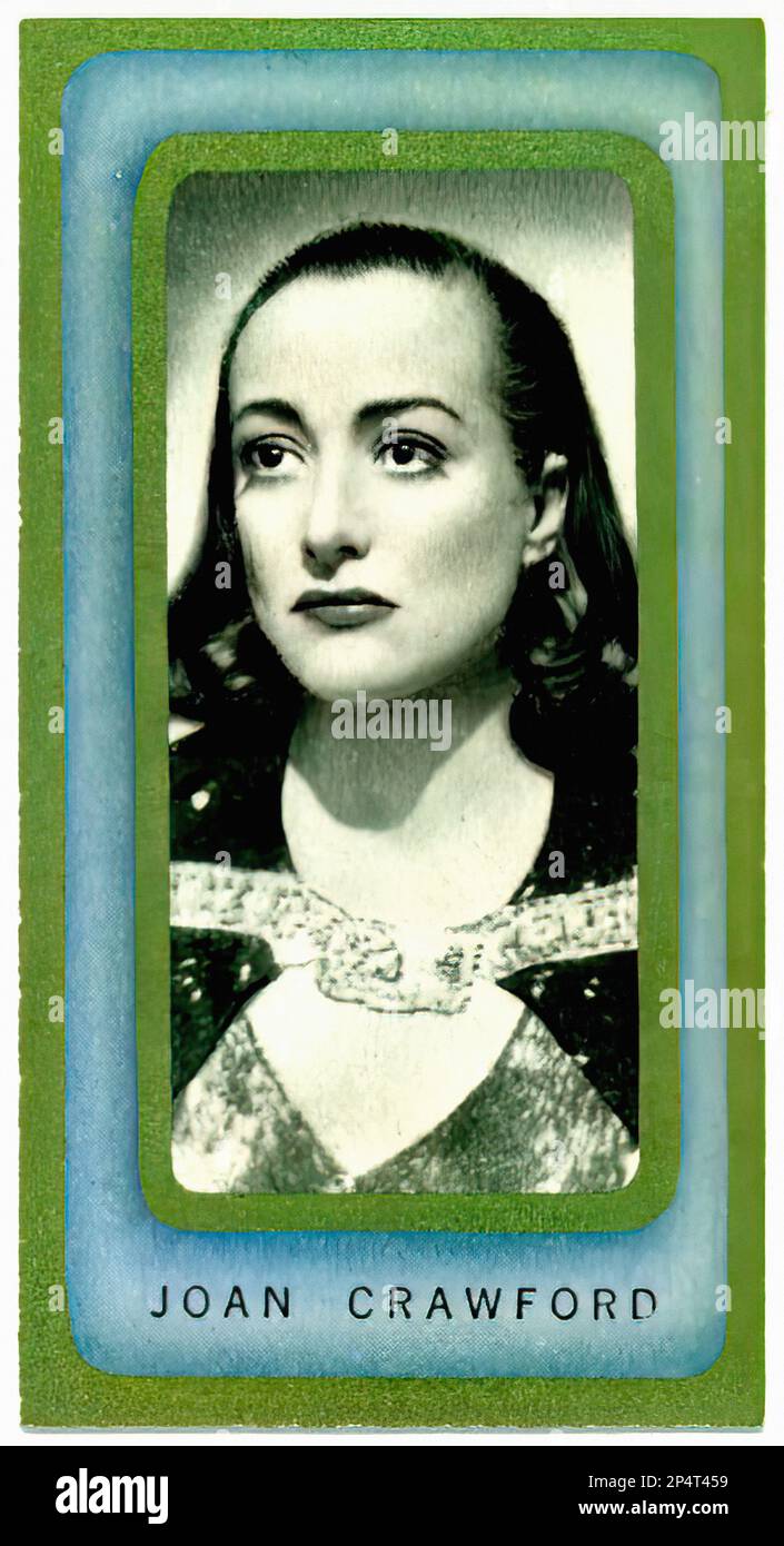 Porträt von Joan Crawford 00013 - Oldtimer-Zigarettenkarte Stockfoto