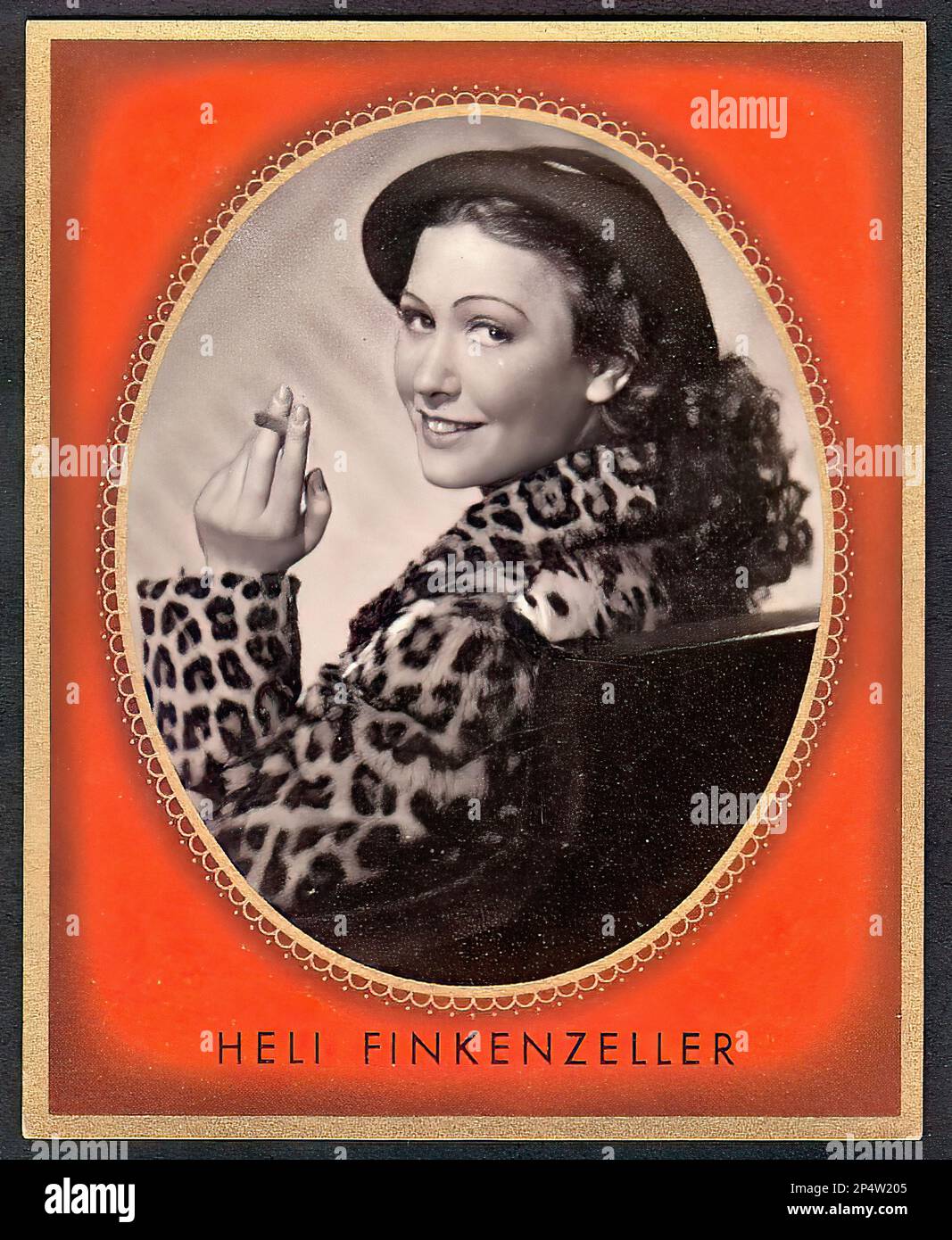 Porträt von Heli Finkenzeller - alte deutsche Zigarettenkarte 01 Stockfoto