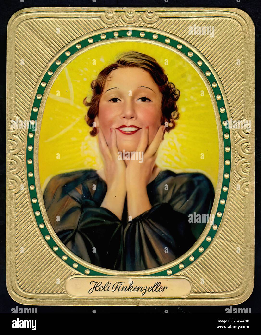 Porträt der Schauspielerin Heli Finkenzeller - alte Zigarettenkarte Stockfoto