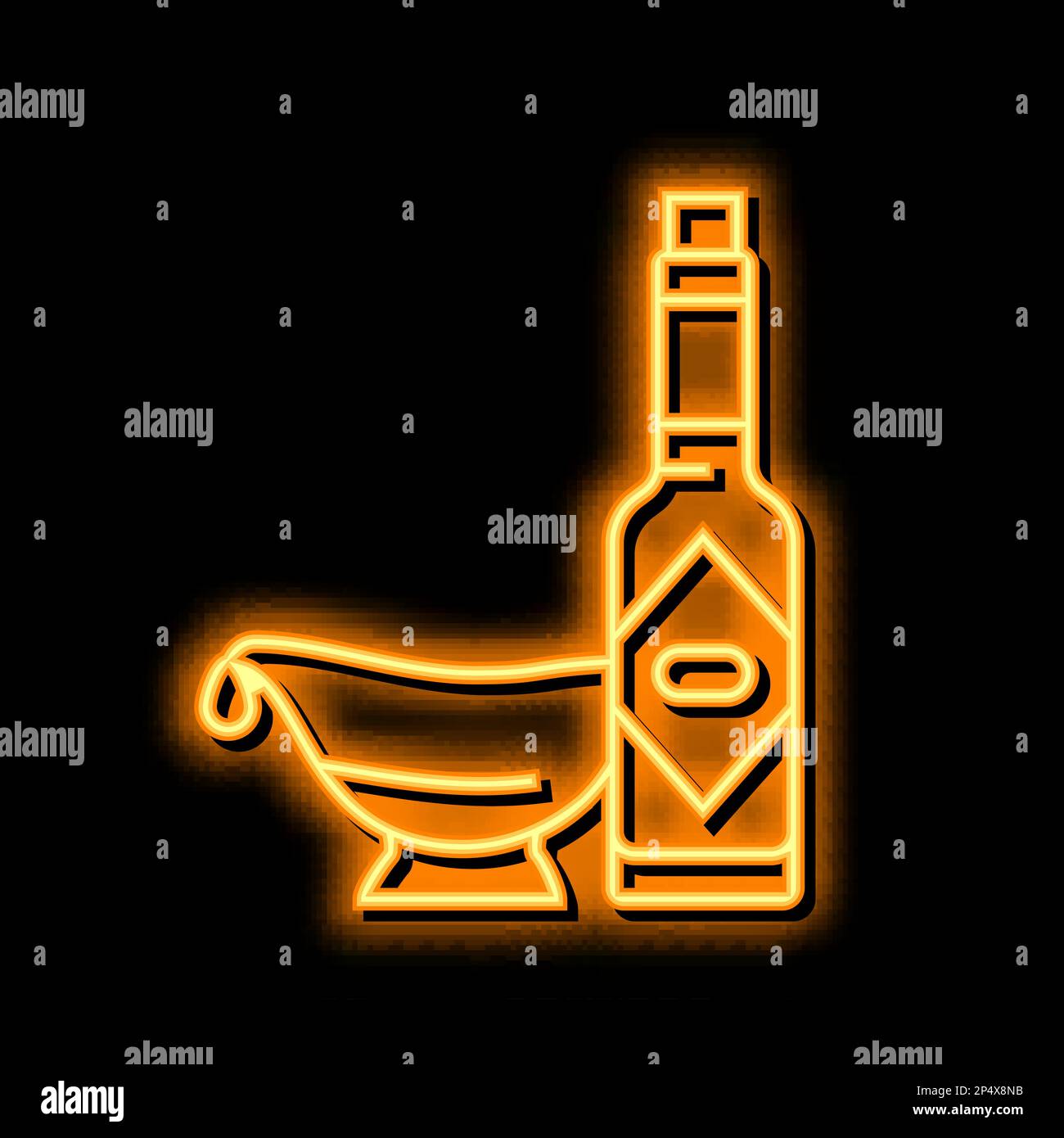 Illustration des Symbols „Sauce Tomato Neon Glow“ Stock Vektor