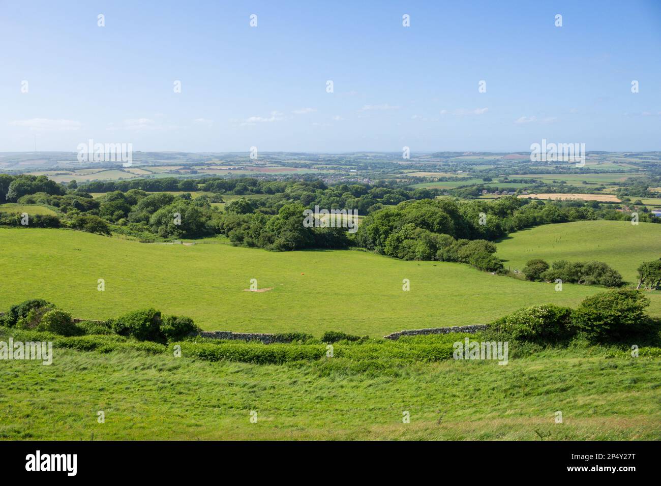 Blick auf die offene Landschaft, Isle of Wight, Großbritannien Stockfoto