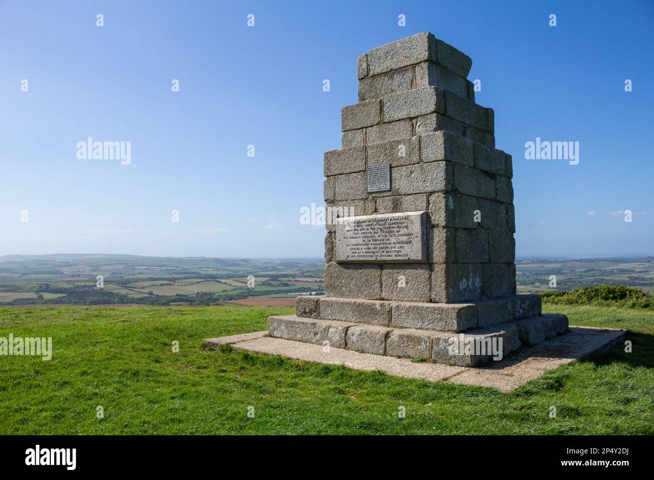 The Worsley Obelisk, Wroxall, Isle of Wight, Vereinigtes Königreich Stockfoto