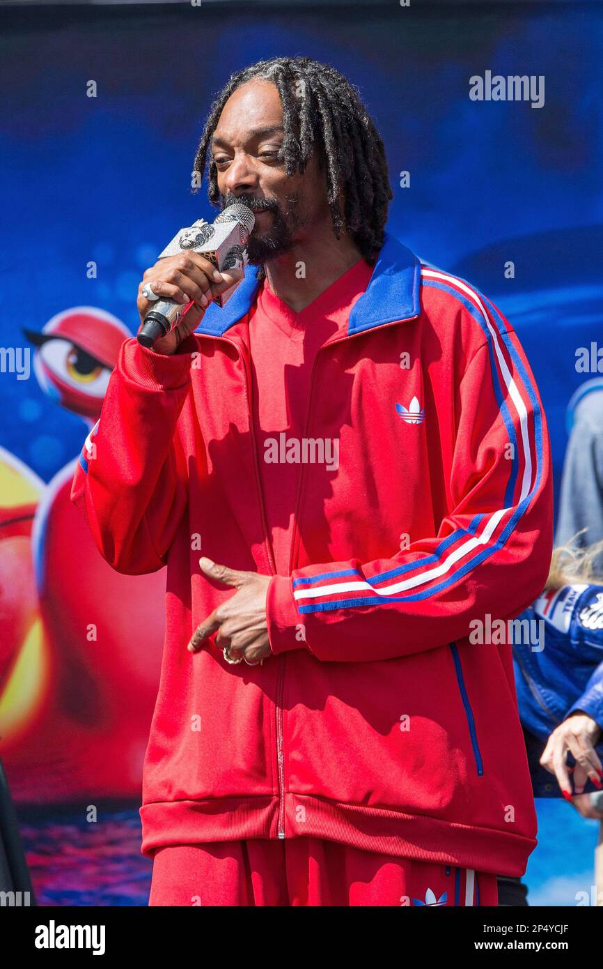Snoop Dogg aka Snoop Lion performs during the Turbo-Charged Party And Surprise Pop-Up Concert At L.A. Live For E3 Gaming Convention at Nokia Plaza L.A. LIVE on June 12, 2013 in Los Angeles, California. (Photo by Paul A. Hebert/Invision/AP) Stockfoto