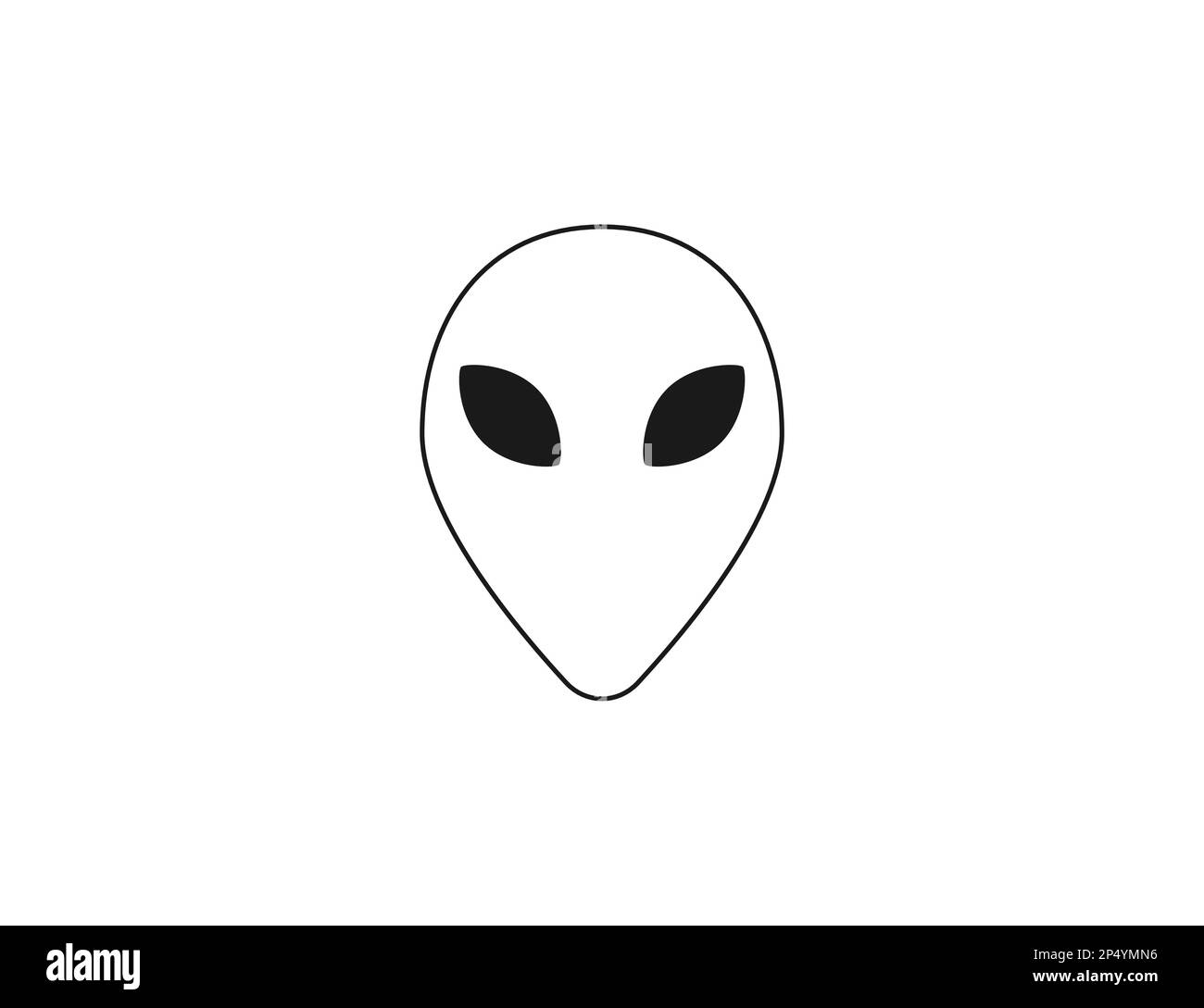 Alien-Kopf, Zeichen-Symbol. Vektorgrafik. Stock Vektor