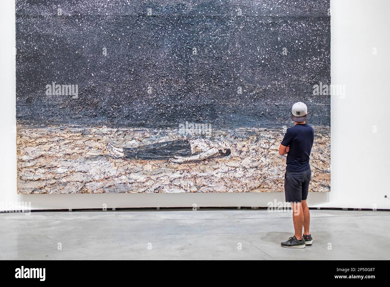 "Die renommierten Bestellungen in der Nacht", die von Anselm Kiefer, Guggenheim Museum, Bilbao, Spanien Stockfoto