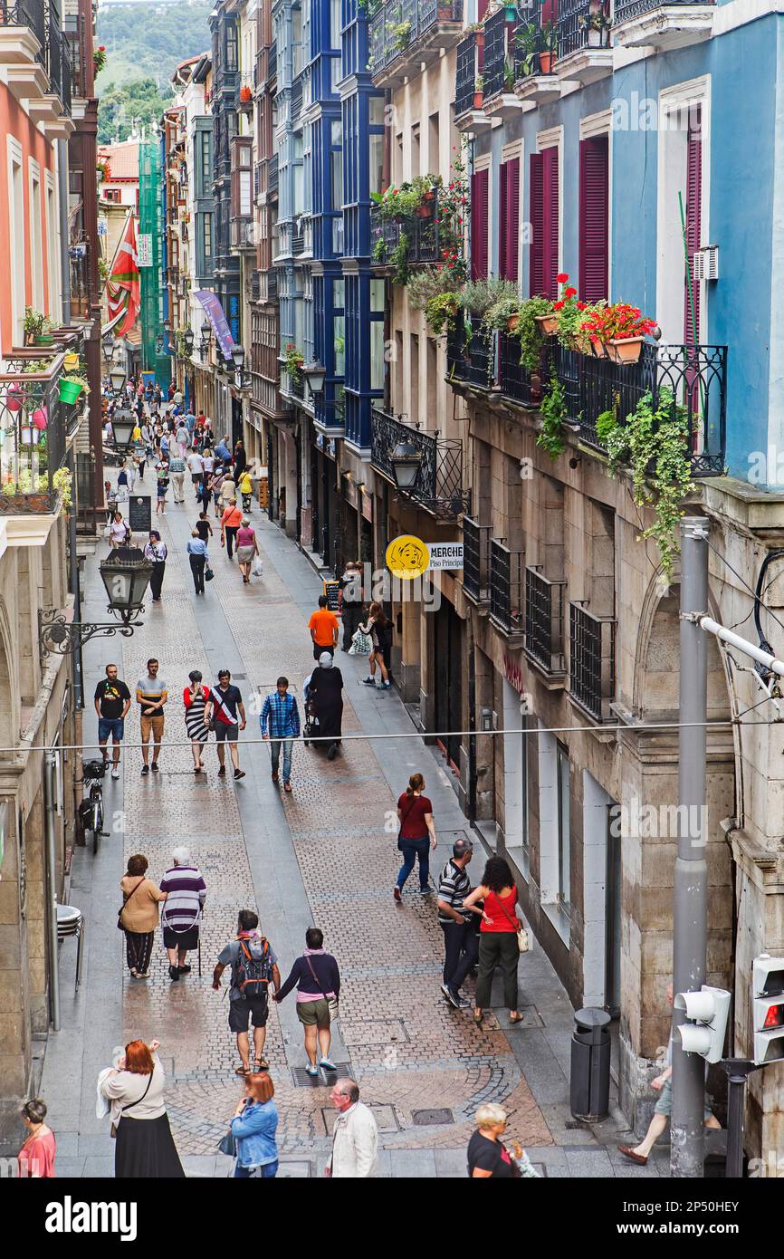 Calle de la Tenderia, Altstadt (Casco Viejo), Bilbao, Spanien Stockfoto