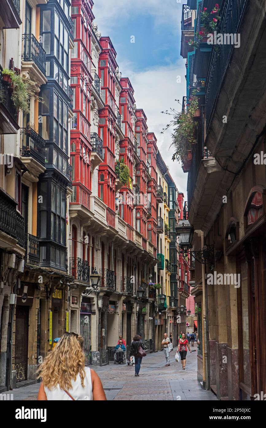 Kapelagile Straße, Altstadt (Casco Viejo), Bilbao, Spanien Stockfoto