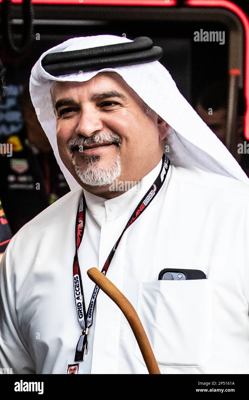 Sakhir, Bahrain. , . Weltmeisterschaft F1 2023. Bahrain GP. Prinz Salman bin Hamad Al Khalifa Kronprinz des Königreichs Bahrain.MANAMA, BAHRAIN, Sakhir Circuit, 5. März 2023: S.K.H. Prinz Salman bin Hamad Al Khalifa Kronprinz des Königreichs Bahrain während des Formel-1-Grand Prix von Bahrain auf der Bahrain International Circuit in der Nähe von Manama in der Stadt Sakhir am 05. März. 2023. Formel 1 - F1 Motorsport, gebührenpflichtiges Bild, Foto und Copyright © Cristiano BARNI/ ATP images (BARNI Cristiano /ATP/SPP) Kredit: SPP Sport Press Photo. Alamy Live News Stockfoto
