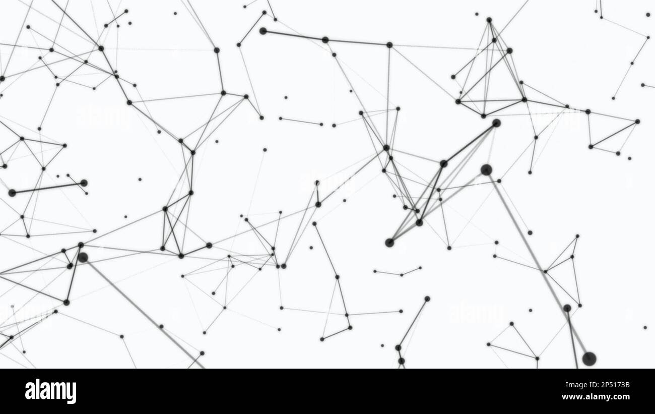 Plexuseffekt. Technologischer Hintergrund. Globale Netzwerkverbindung. Digitale Datenvisualisierung. Vektordarstellung. Plexus-Fantasie abstrakte Technologie. Stockfoto