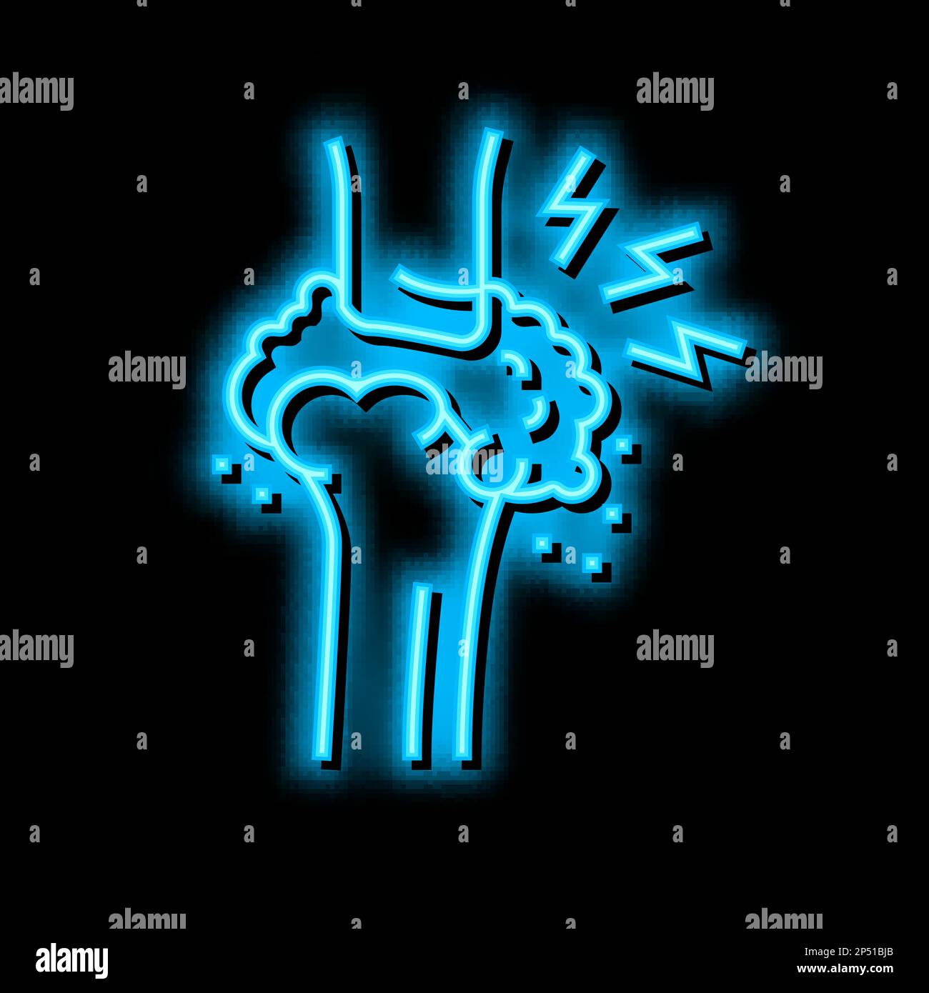Gicht Gesundheitsproblem Neon Glow Symbol Illustration Stock Vektor