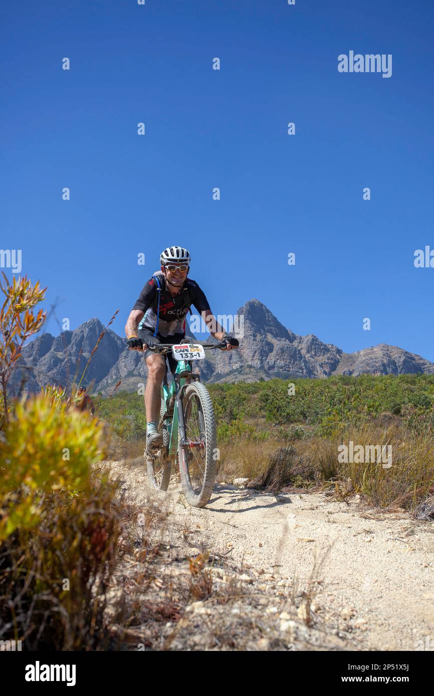 Mountainbike-Touren im ABSA Cape Epic Stockfoto