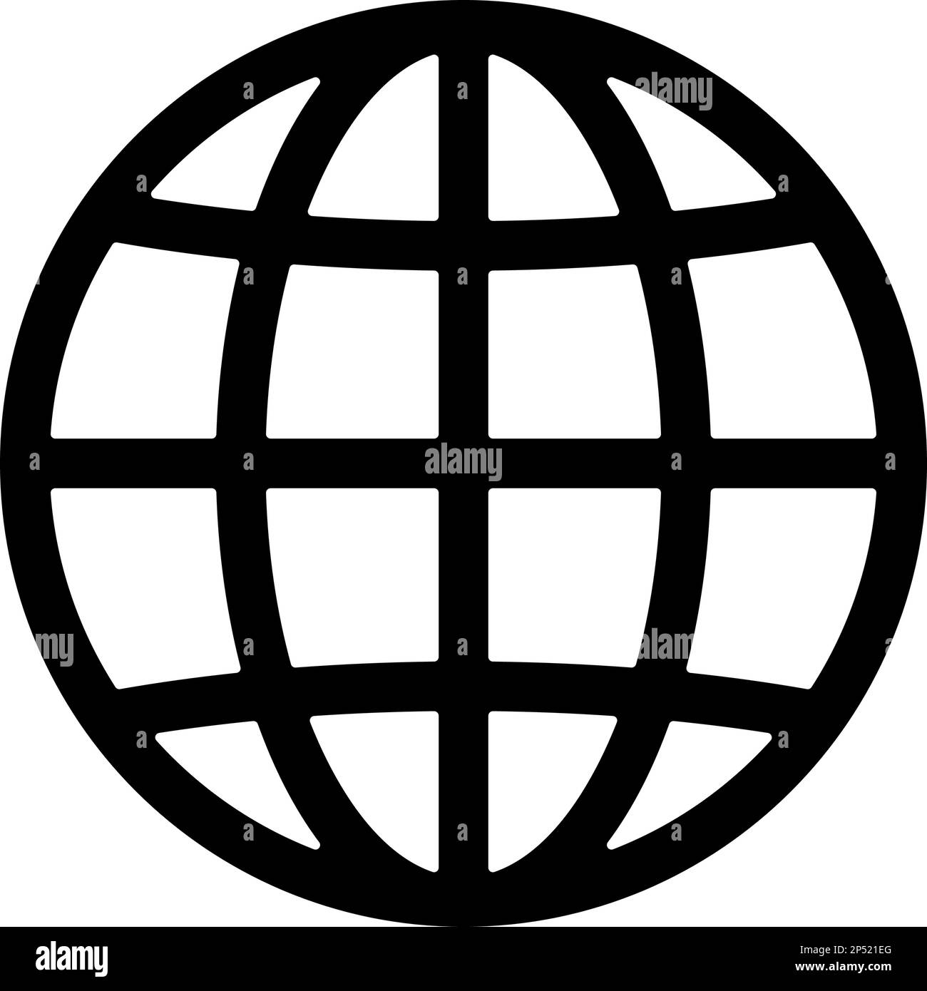 Weltsymbol Erdkugel Symbol. Abbildung eines flachen Vektors Stock Vektor