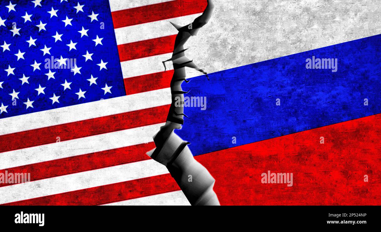 USA und Russland gemeinsam. Beziehungen zwischen den Vereinigten Staaten von Amerika und Russland Stockfoto