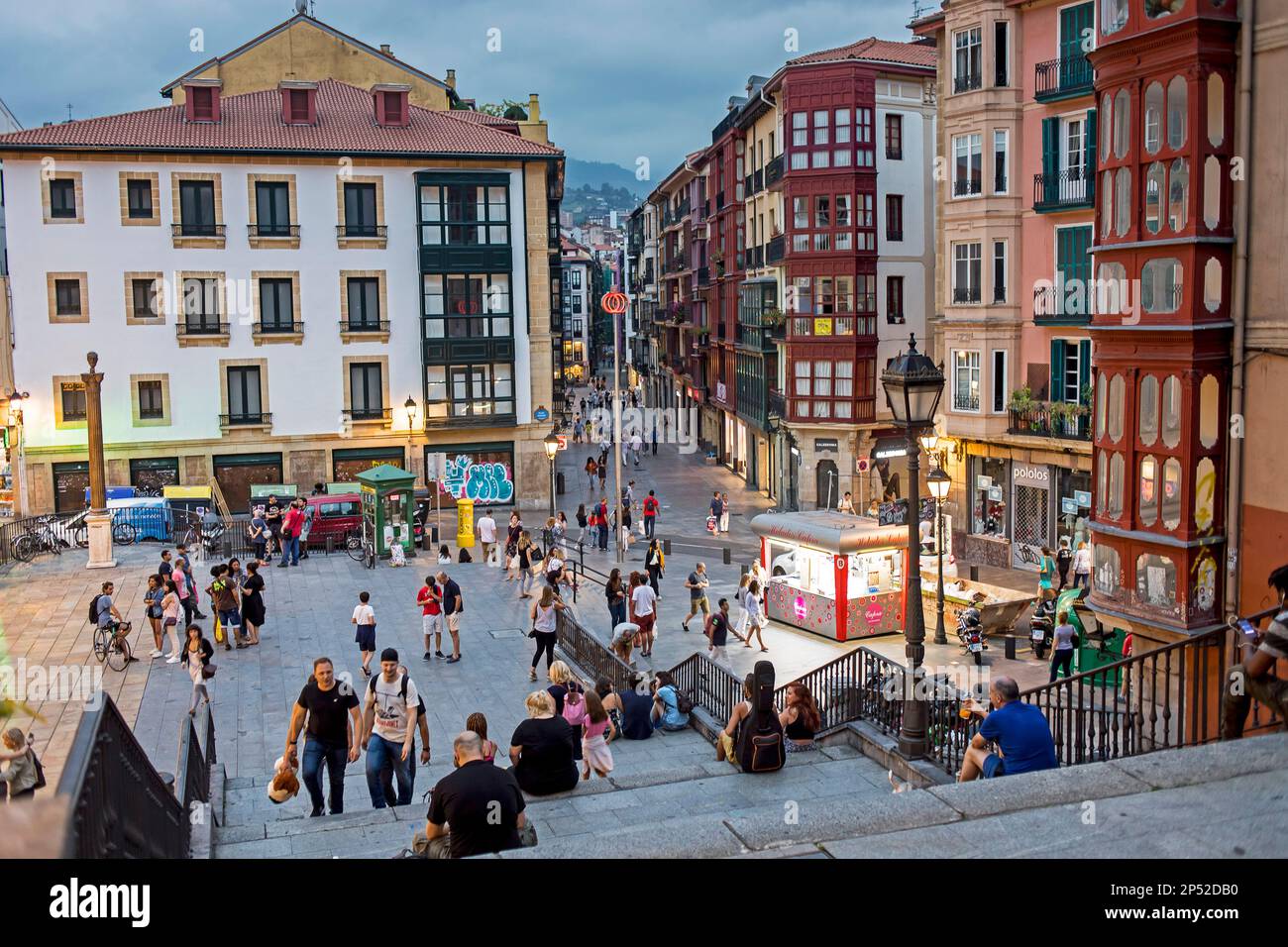 Miguel de Unamuno Square, Altstadt (Casco Viejo), Bilbao, Spanien Stockfoto