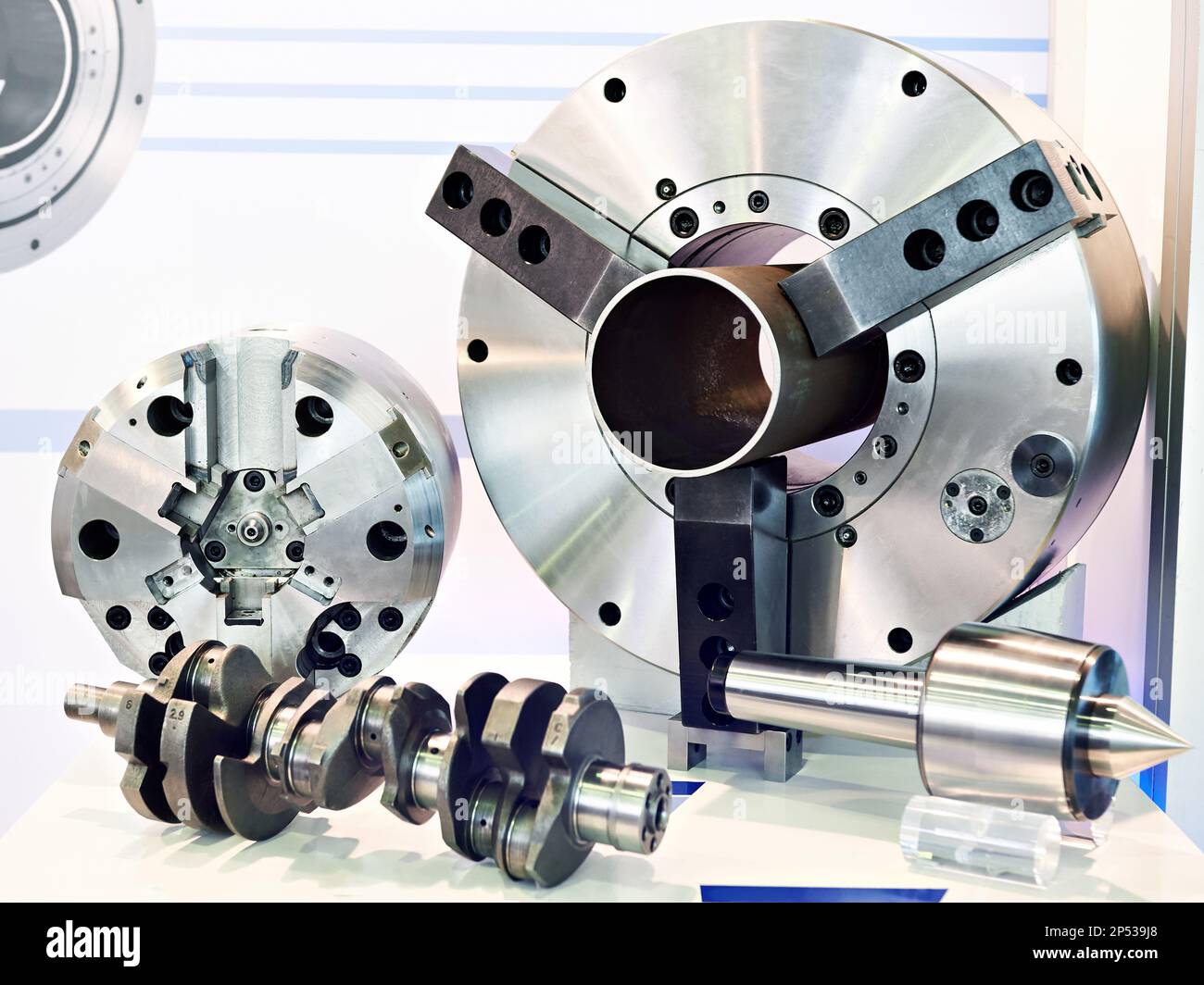 Spannfutter für die Drehmaschine auf der Ausstellung Stockfoto