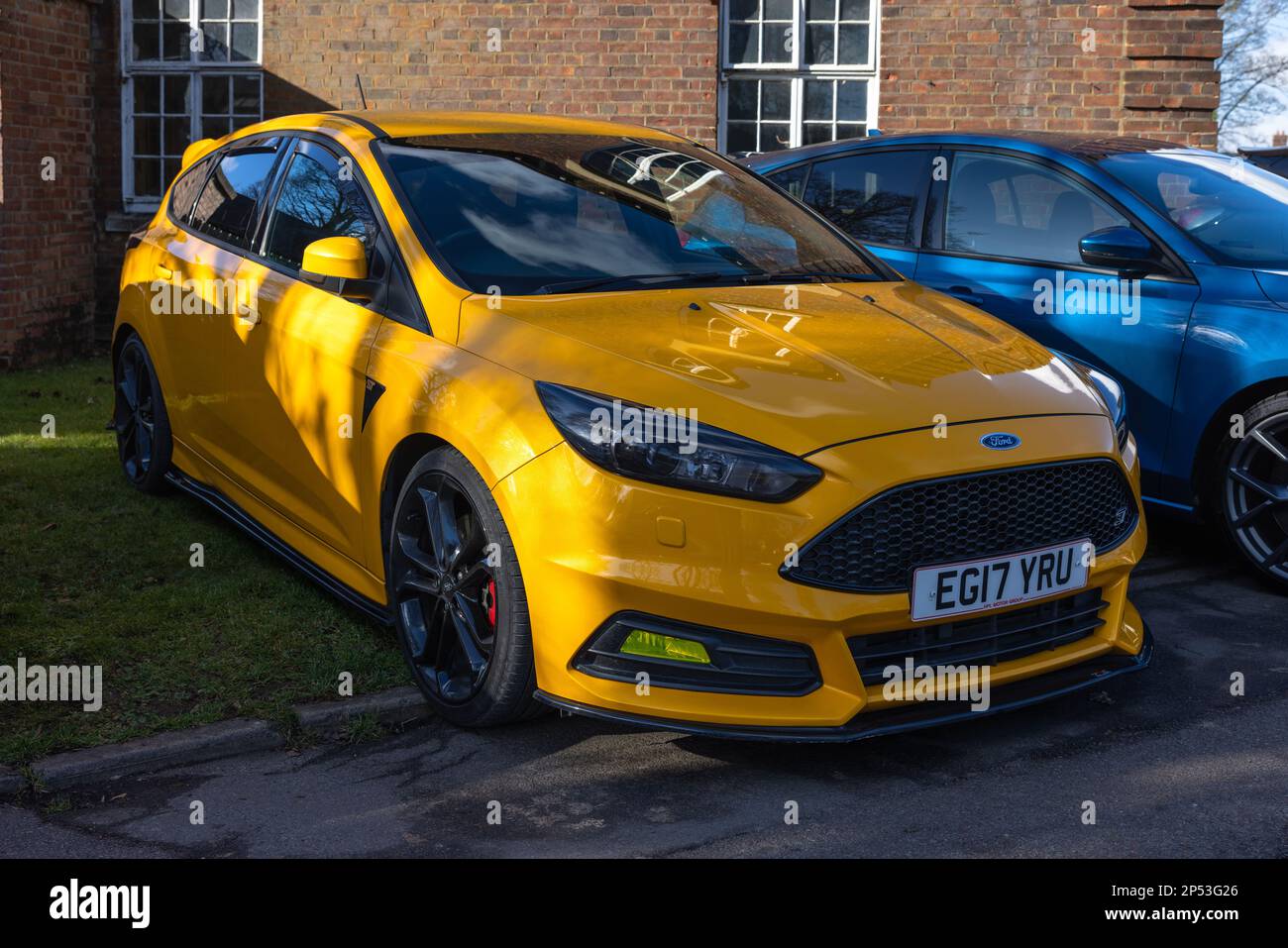 2017 Ford Focus ST-2 „EG17 YRU“ auf der Ford-Versammlung am 26. Februar 2023 im Bicester Heritage Centre. Stockfoto