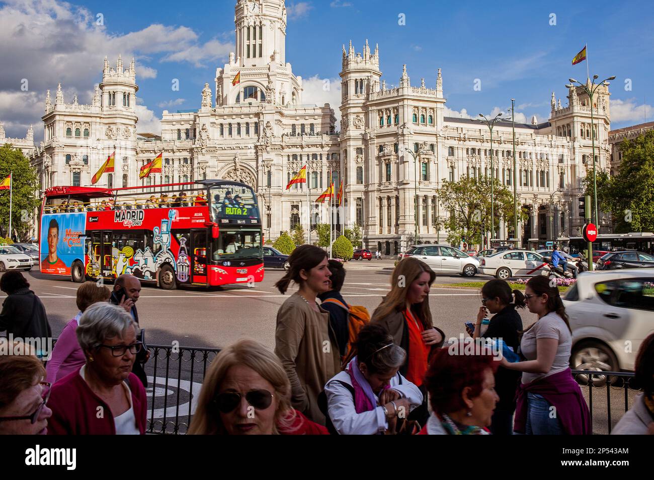 Cibeles Palast (1919) von Antonio Palacios, im Plaza Cibeles gebaut. Madrid, Spanien Stockfoto