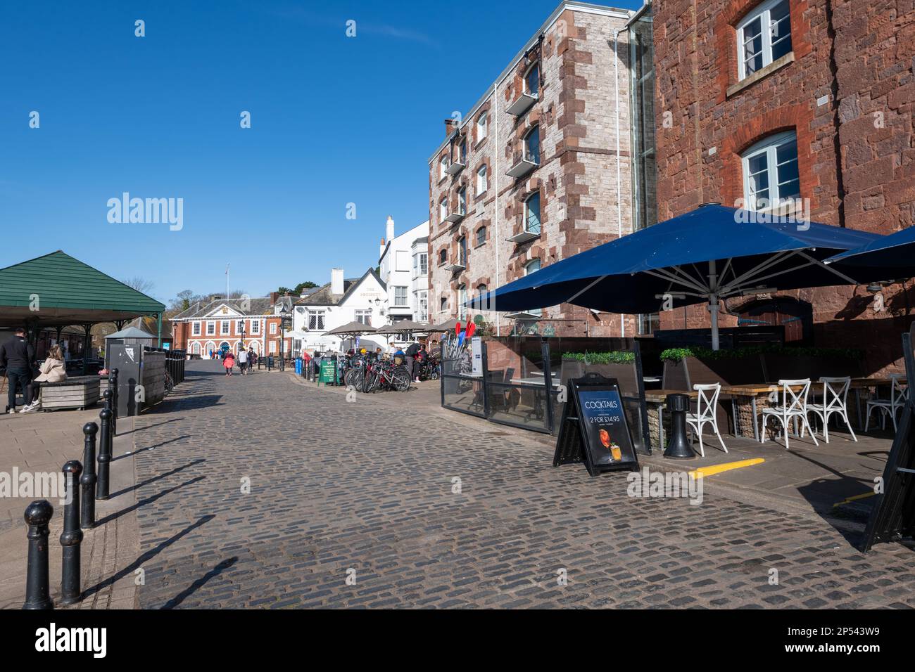 Exeter.Devon.Vereinigtes Königreich.Februar 19. 2023.Blick auf den Exeter Quay in Devon Stockfoto