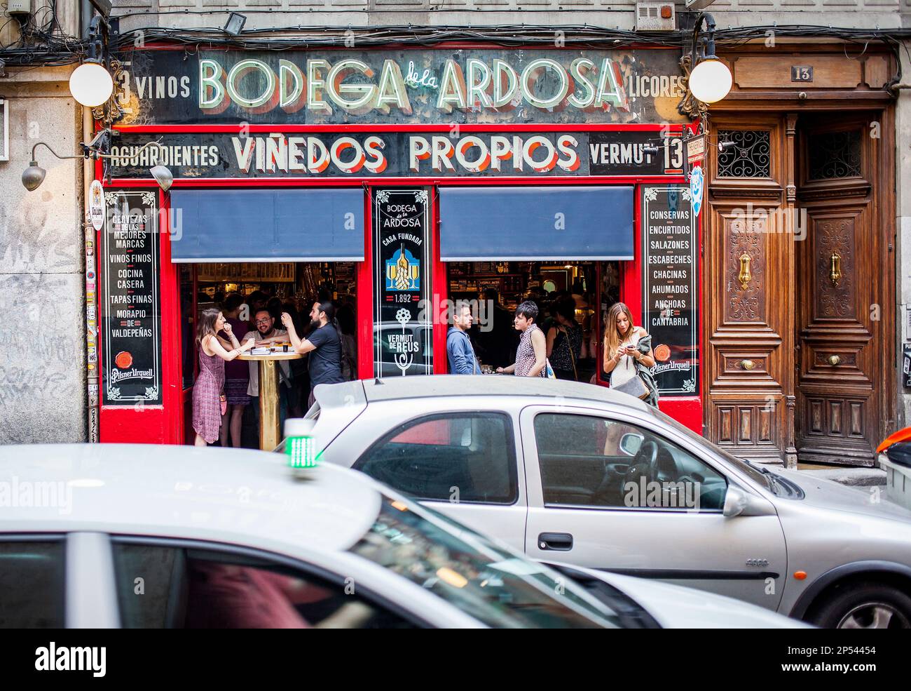 Bodega De La Ardose, Calle Colon 13, in Malasaña Viertel. Madrid, Spanien Stockfoto