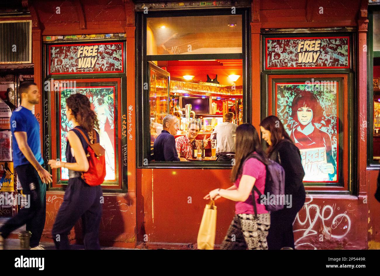 Free Way Bar, Calle Corredera Alta de San Pablo 17. Madrid, Spanien. Stockfoto