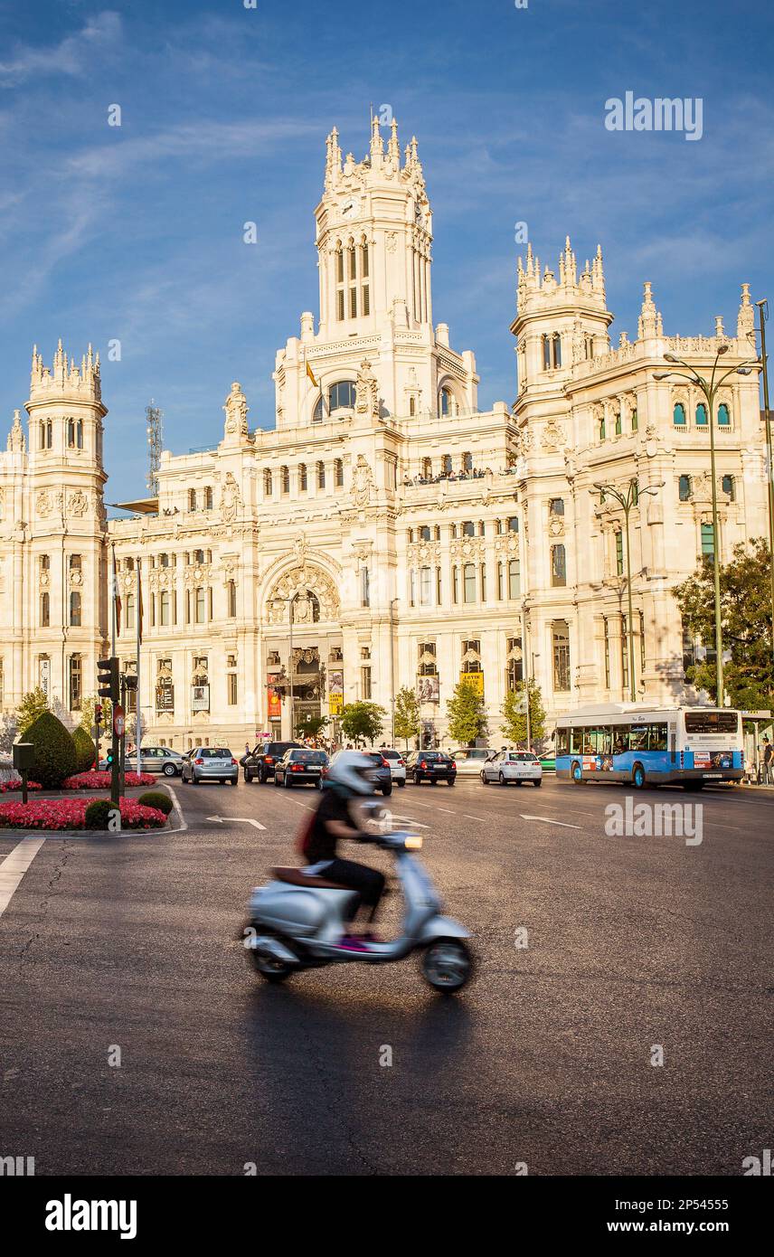 Cibeles Palast (1919) von Antonio Palacios, im Plaza Cibeles gebaut. Madrid, Spanien Stockfoto