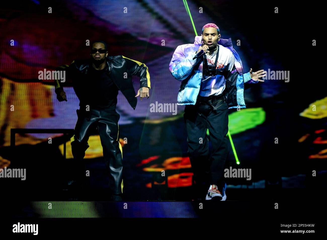 AMSTERDAM 06/03/2023, Chris Brown während eines Konzerts im Ziggo