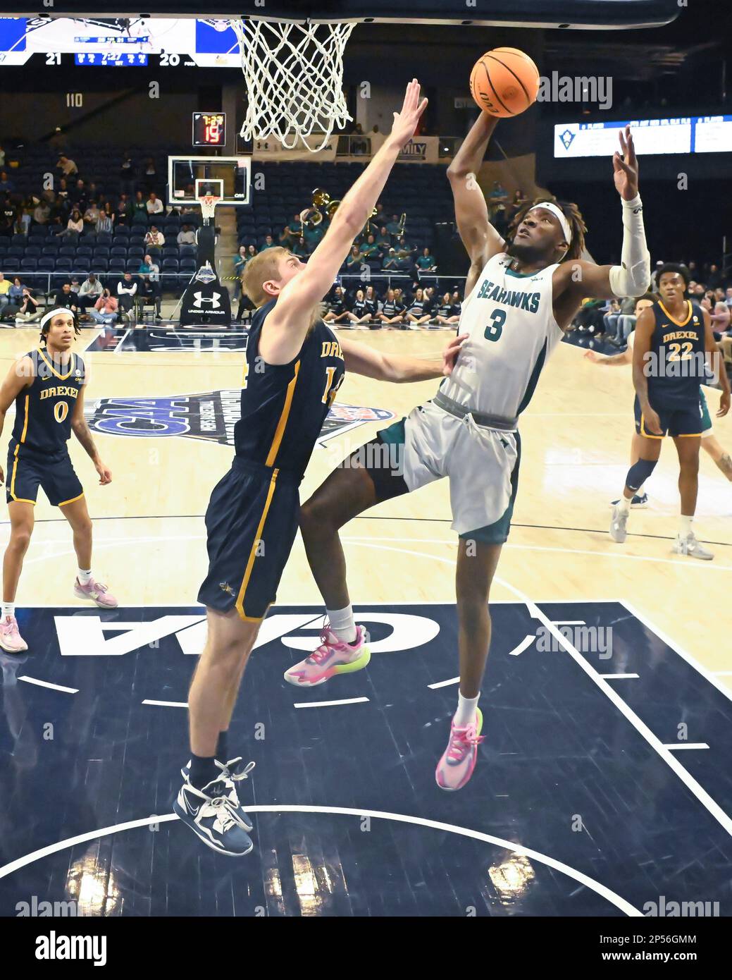 WASHINGTON, DC MARCH 05 UNC Wilmington Seahawks Guard Maleeck Harden