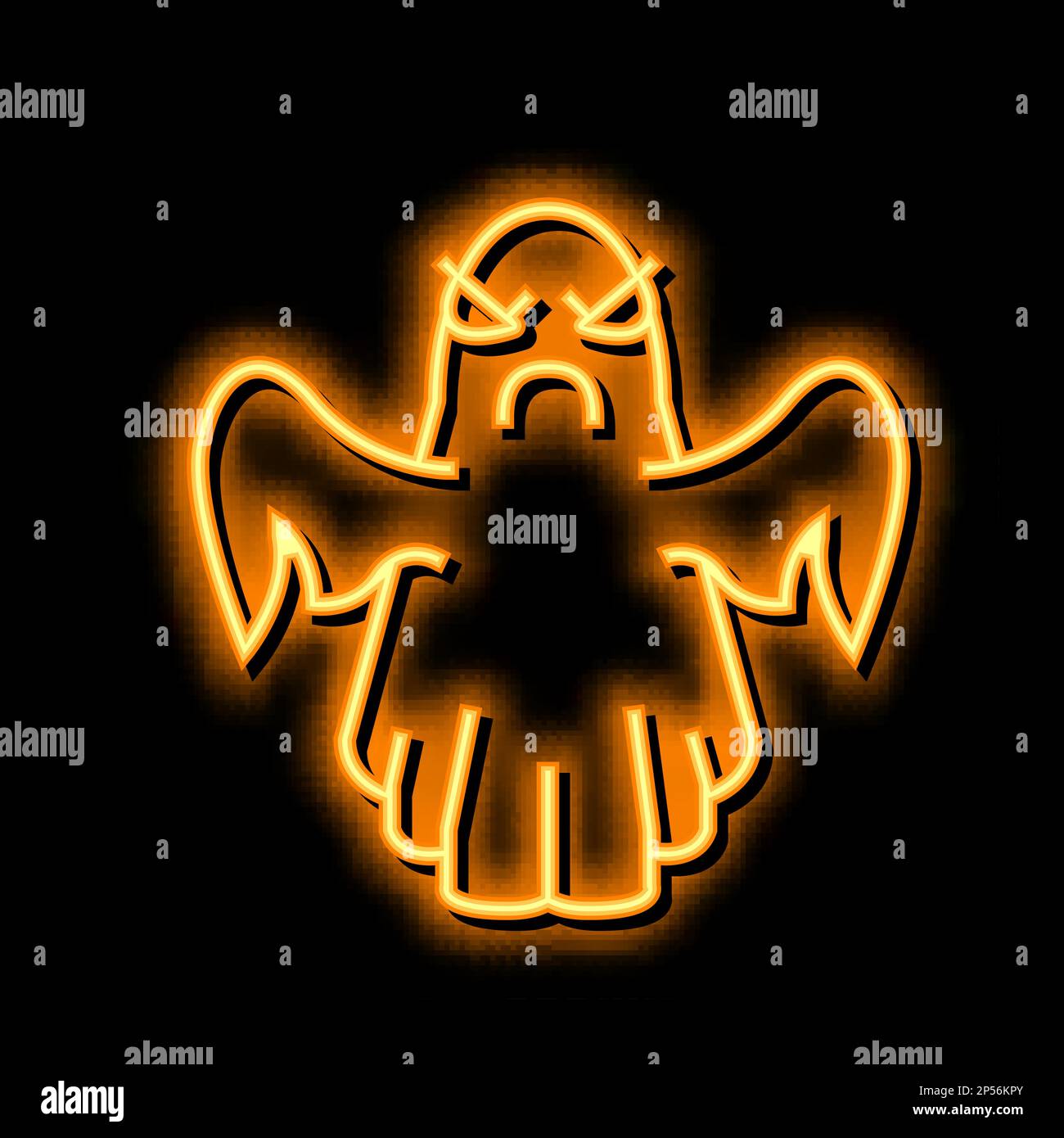 ghost im Vergnügungspark Neon Glow Icon Illustration Stock Vektor