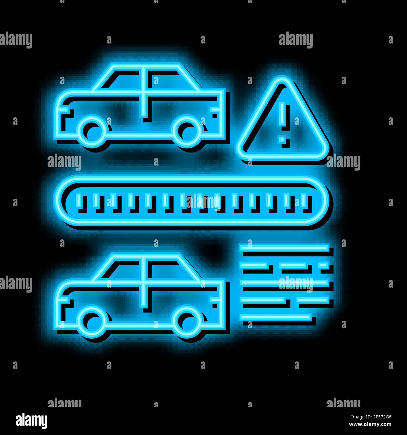 vin-Klonbetrug Neon-Glow-Symbol-Abbildung Stock Vektor