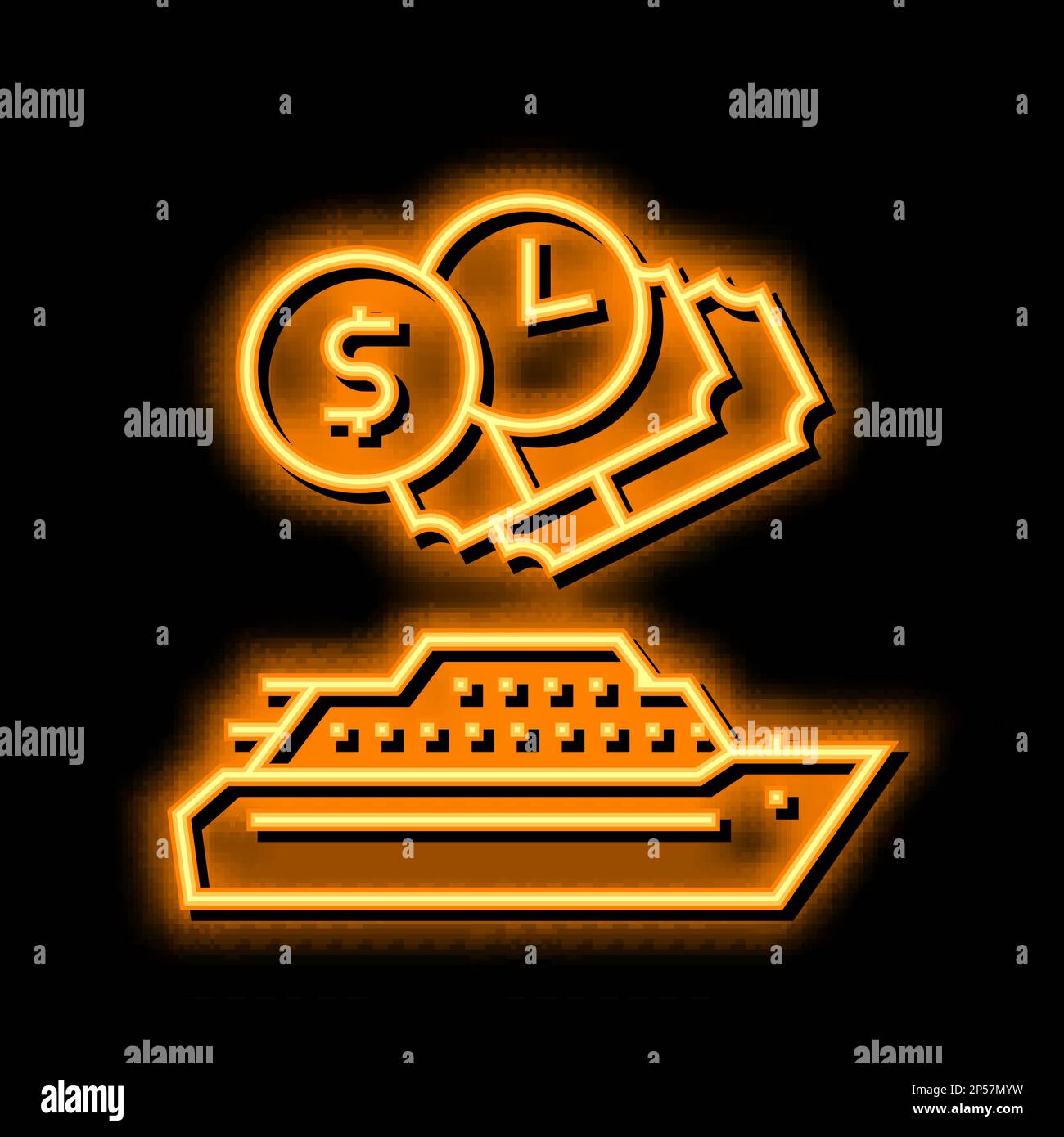 Illustration eines Last-Minute-Symbols für Neonleuchten Stock Vektor