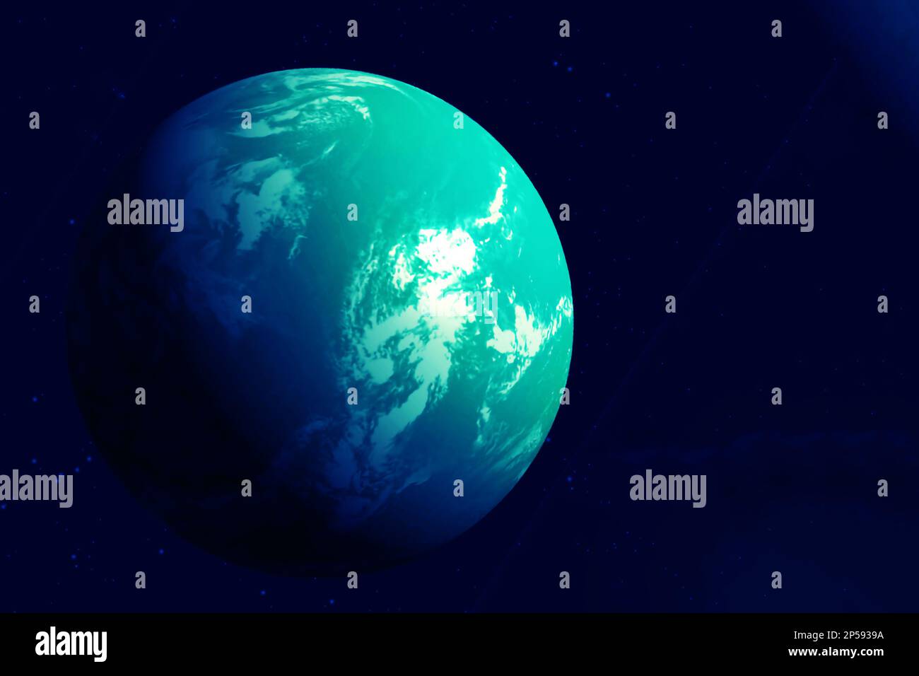 Exoplanet für das Leben geeignet. Elemente dieses Bildes, die der NASA entsprechen. Hochwertiges Foto Stockfoto