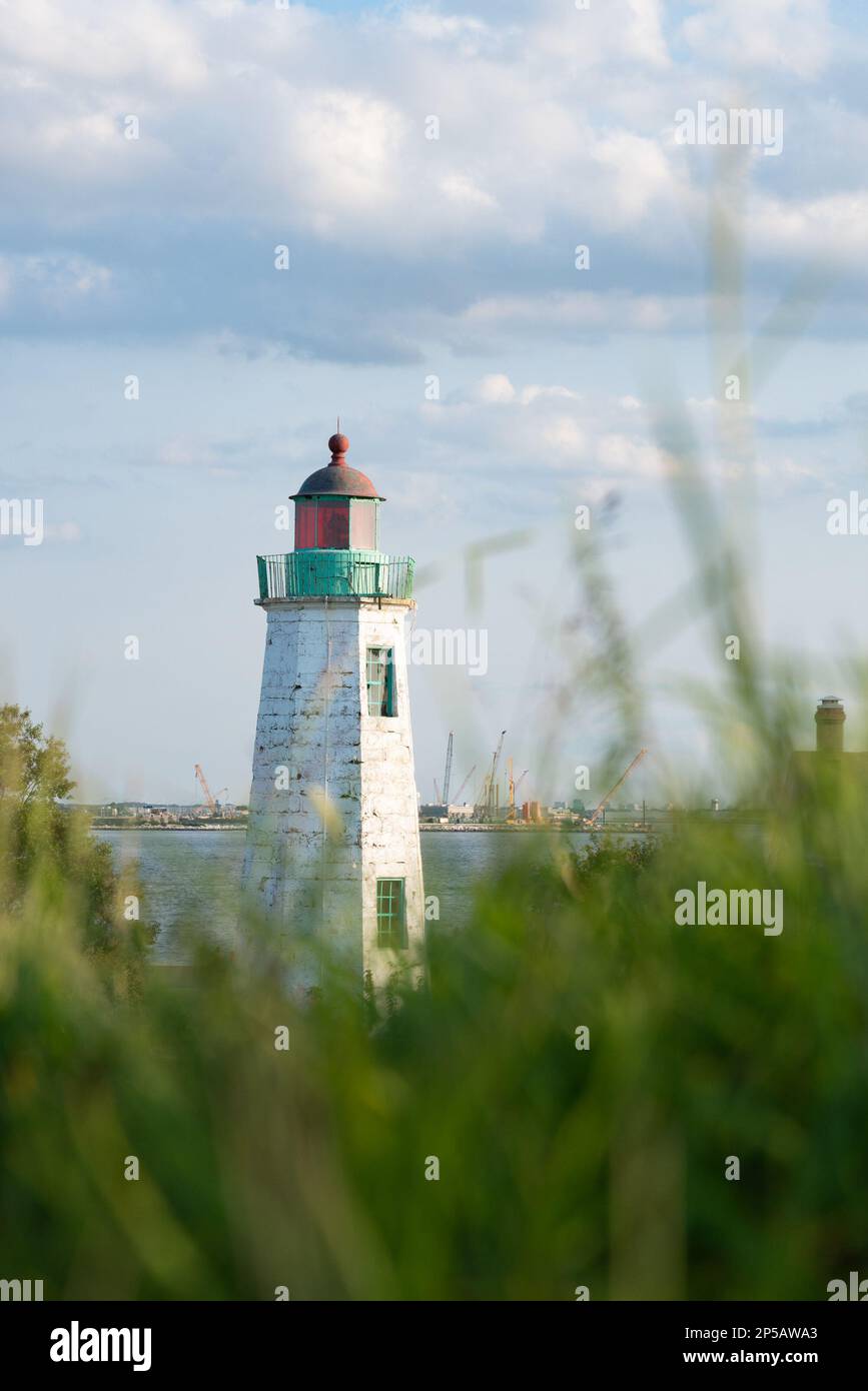 Historischer Old Point Comfort Lighthouse in Hampton VA Stockfoto