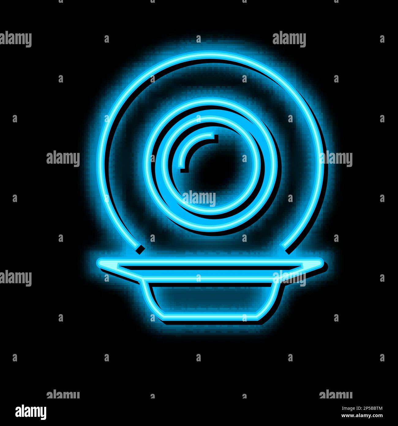 Beispiel für ein Suppenteller mit Neonlicht Stock Vektor