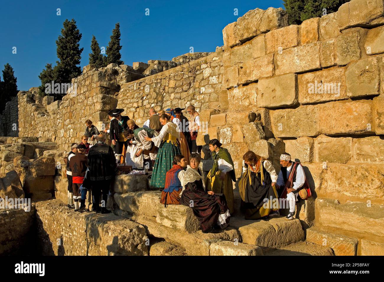 Zaragoza, Aragón, Spanien: Römische Mauer am 12. Oktober anlässlich des El Pilar Stockfoto