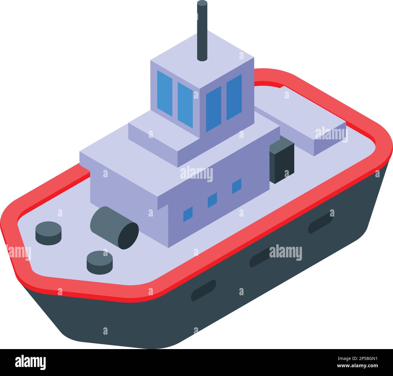 Isometrischer Vektor des Symbols der Küstenwache. Ein Wasserboot. Militärische Rettung Stock Vektor