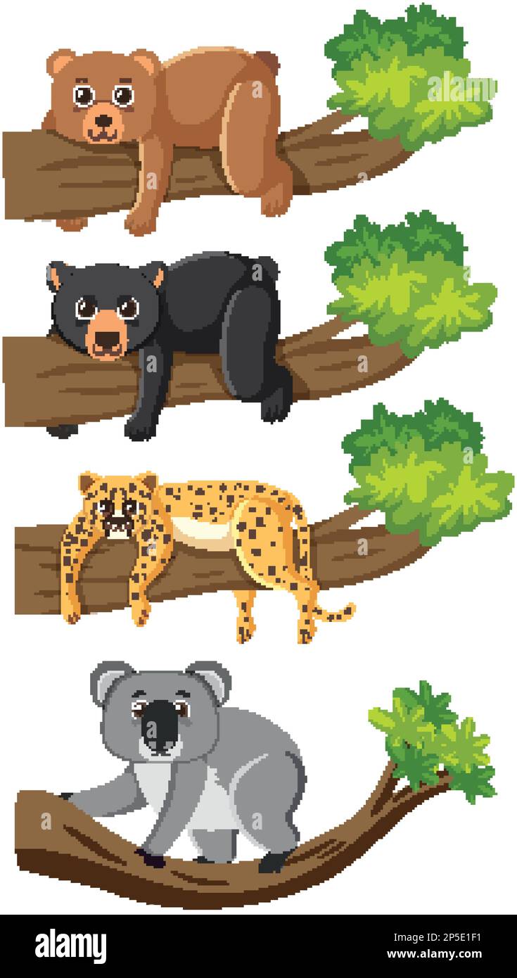 Set mit verschiedenen Tierfiguren Stock Vektor