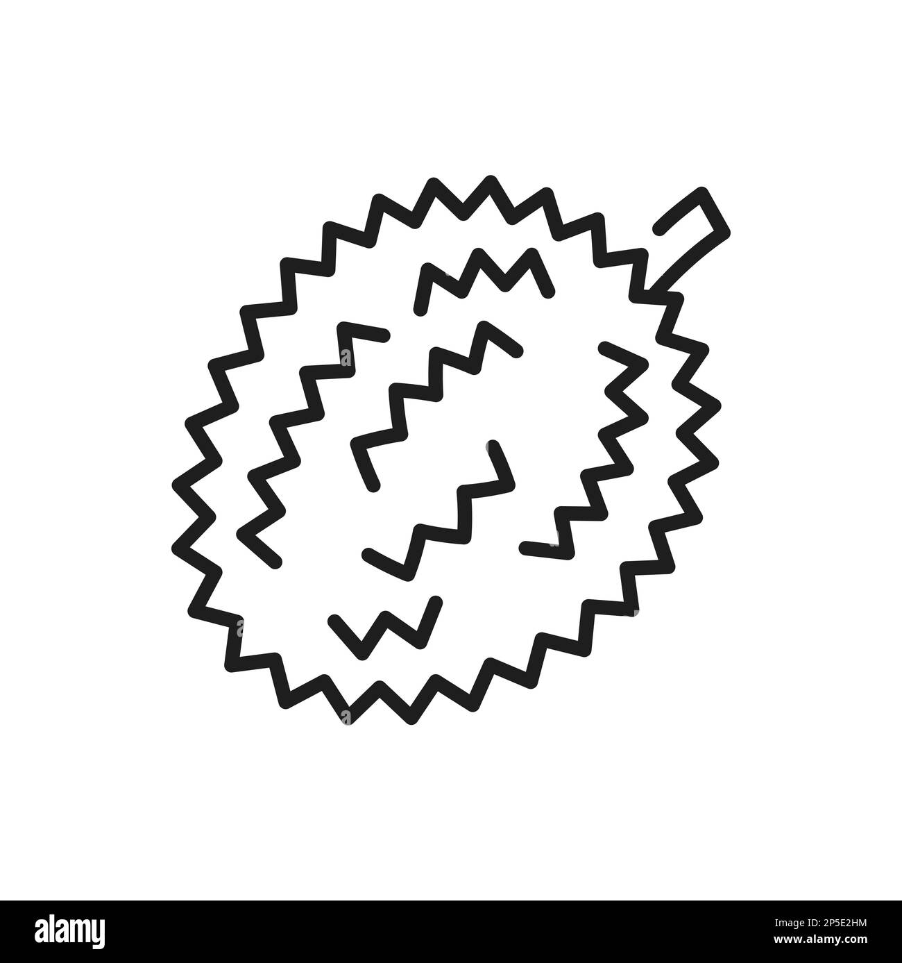 Tropische duranische halbgeschnittene exotische Früchte isolierte Lebensmittel Dessertstift Symbol. Vektorriechendes Obst, Brotfrucht-Jackfrucht-Umriss mit Spikes, vegetarisches sna Stock Vektor