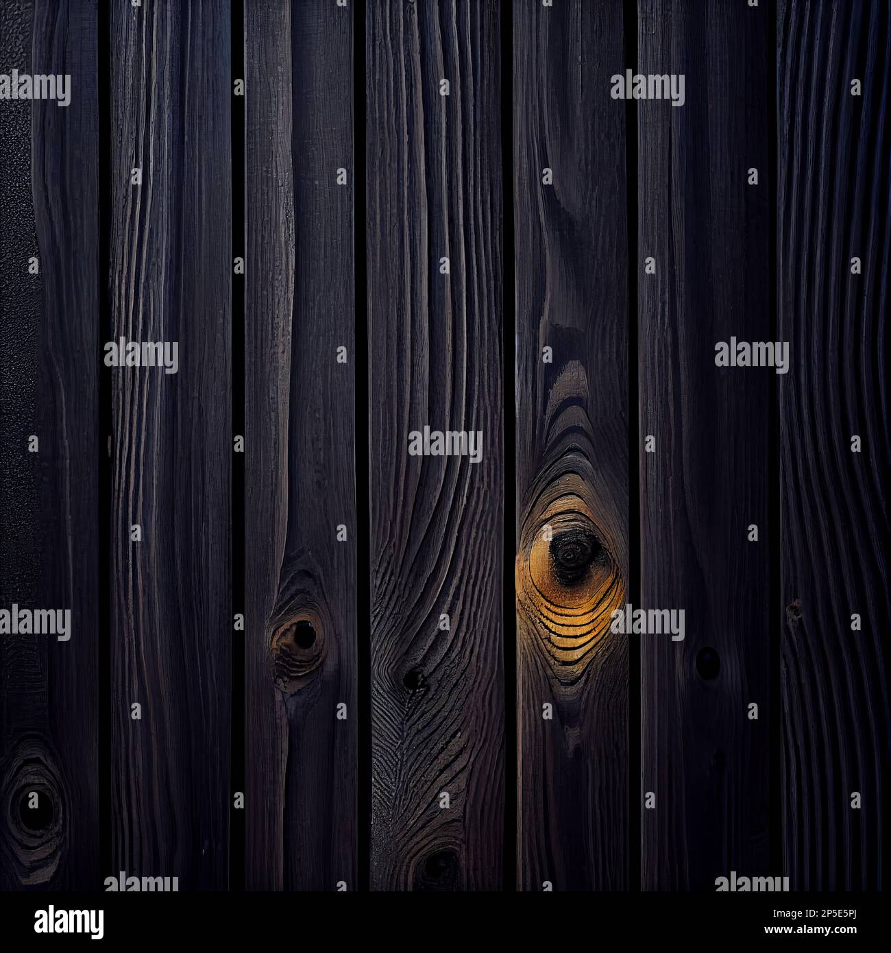 Abstrakter Hintergrund der Holzoberfläche Shou Sugi Ban. Dekorative Holzpaneele Nahaufnahme, detaillierte Holzstruktur. Natürliches, altmodisches Holzmaterial abstraktes Muster. Stockfoto