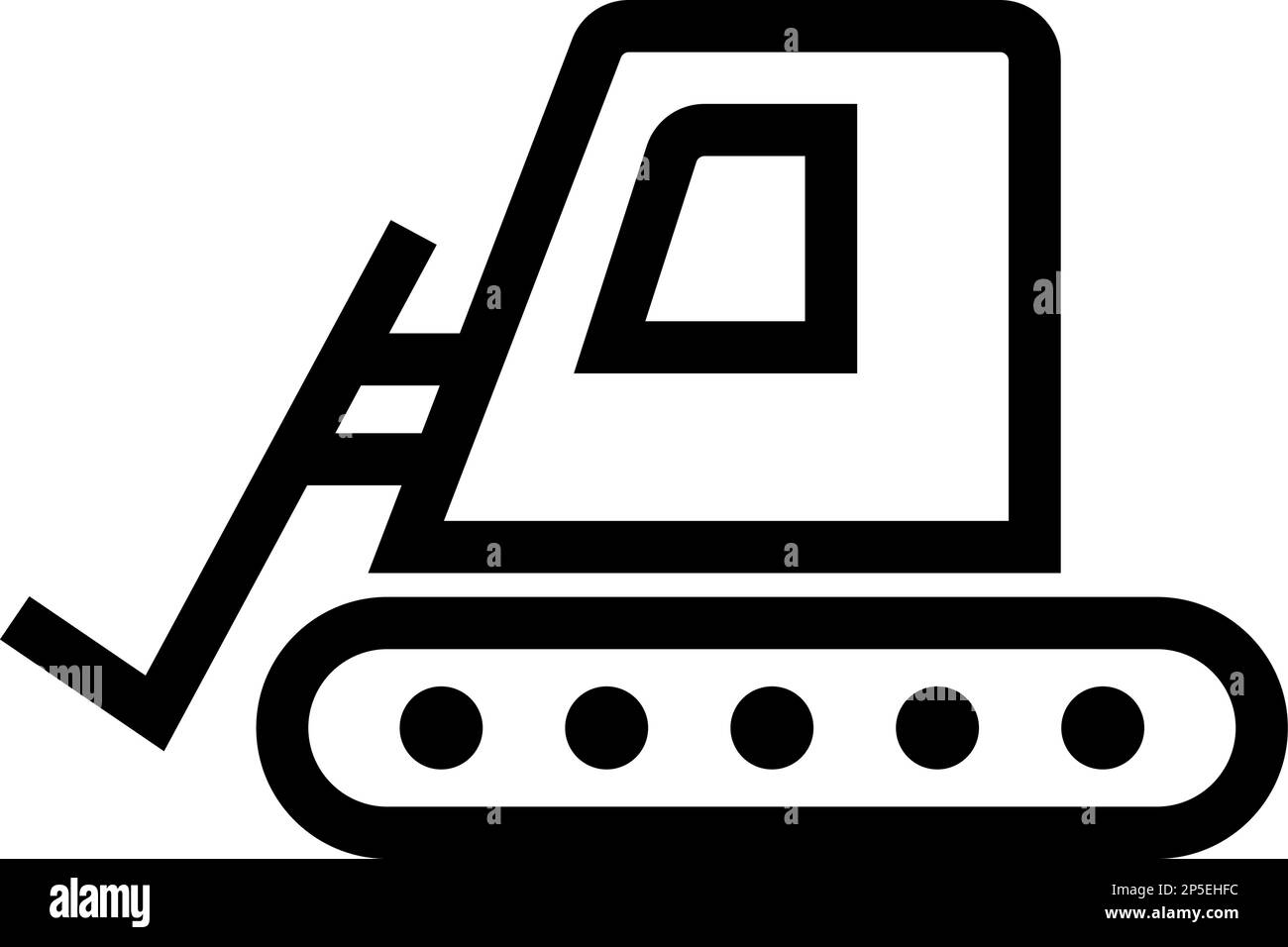 Einfaches Bulldozer-Symbol. Baumaschine. Bearbeitbarer Vektor. Stock Vektor