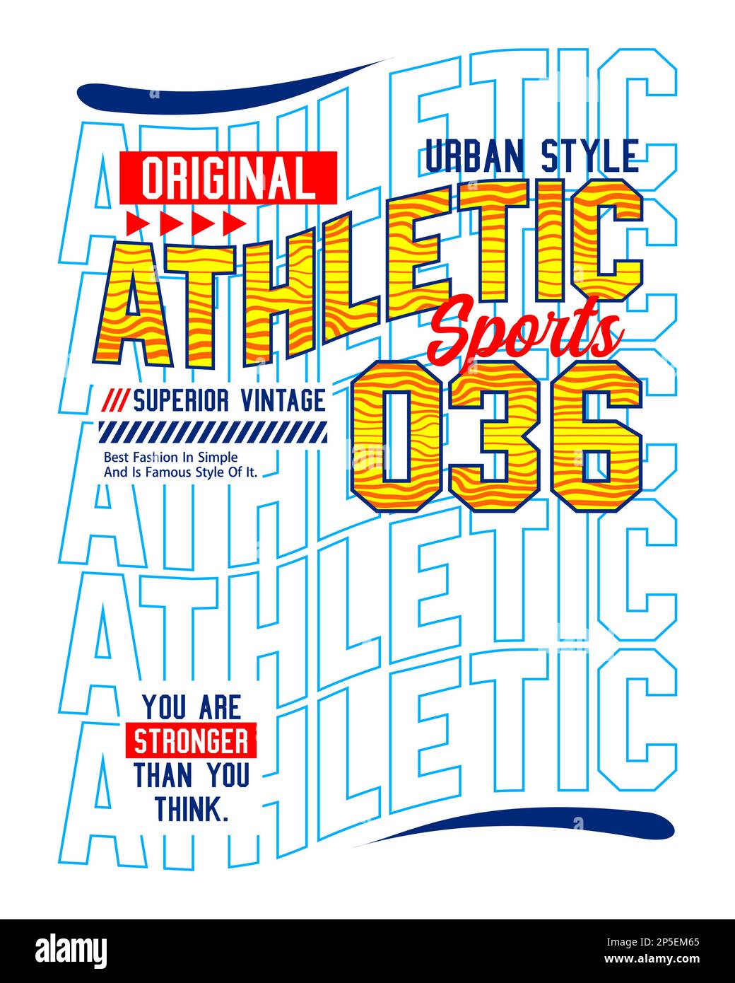 Sportliche Grafik mit Aufdruck auf T-Shirts, Etiketten, Postern und itc Stock Vektor