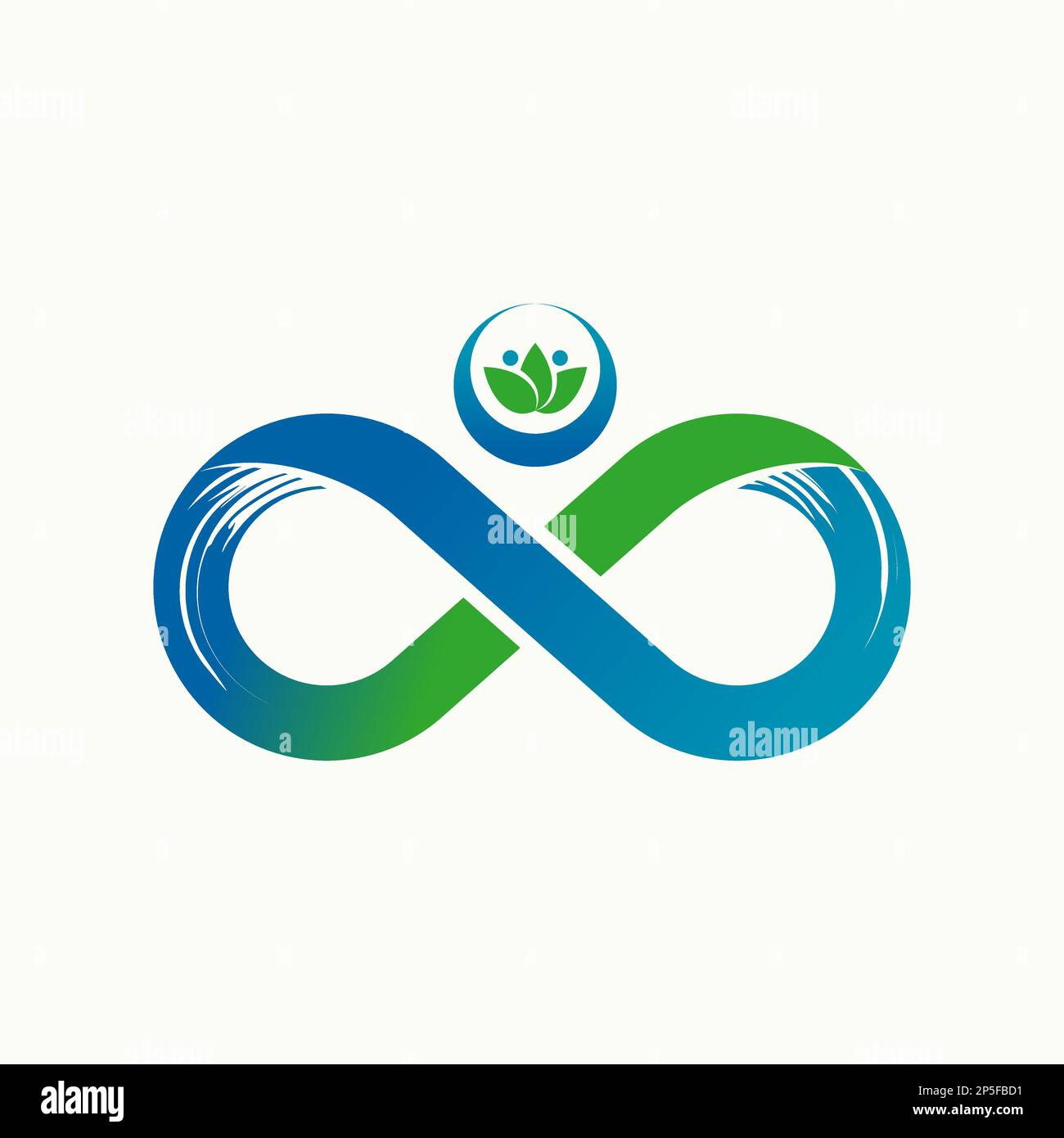 Logo-Design Grafikkonzept kreativ Abstrakter Premium-Vektorbuchstabe OO ohne serifenartige Schrift, wie ein unendlicher Meta mit Blättern, Typografie-Technologie oder Natur Stock Vektor