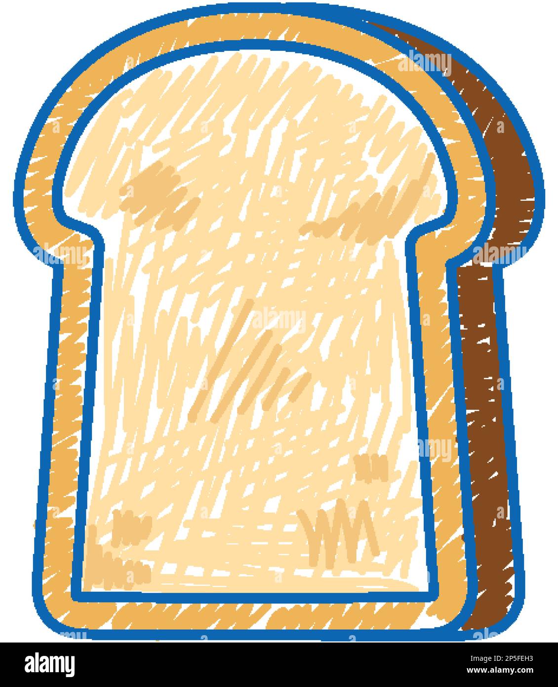 Brot in Bleistiftfarbe zeichnen einfache Stilzeichnung Stock Vektor