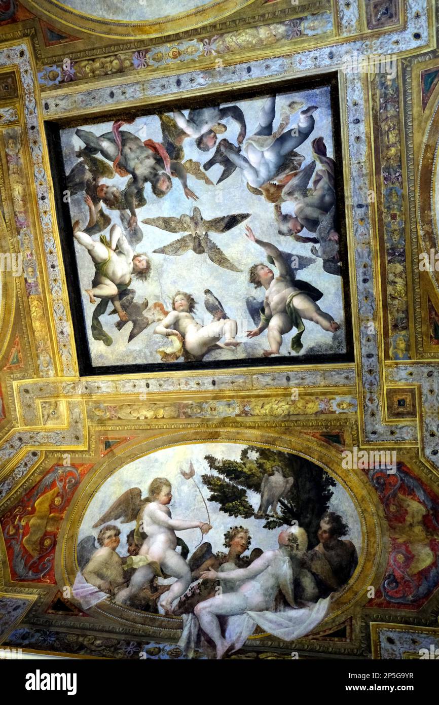 Zimmer der Falcons im Palazzo Ducale in Mantua, Italien Stockfoto