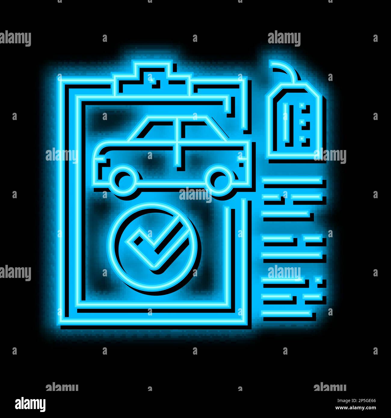 Die Abbildung des Glimmlampen-Symbols für gebrauchte Fahrzeuge prüfen Stock Vektor