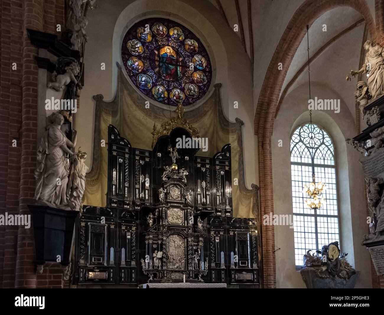 Architektonische Details im Inneren von Storkyrkan (der Großen Kirche), der ältesten Kirche Stockholms in Gamla Stan, der Altstadt von Stockholm Stockfoto