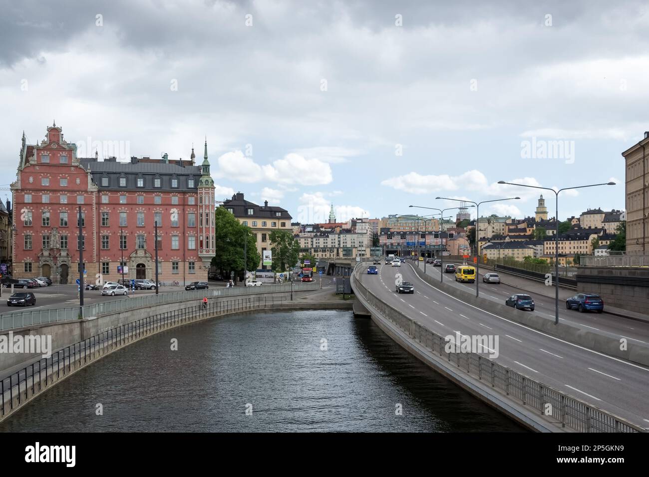 Architektonische Details der Gamla Stan, Altstadt von Stockholm, Hauptstadt von Schweden, eines der größten und am besten erhaltenen mittelalterlichen Stadtzentren in Europa Stockfoto