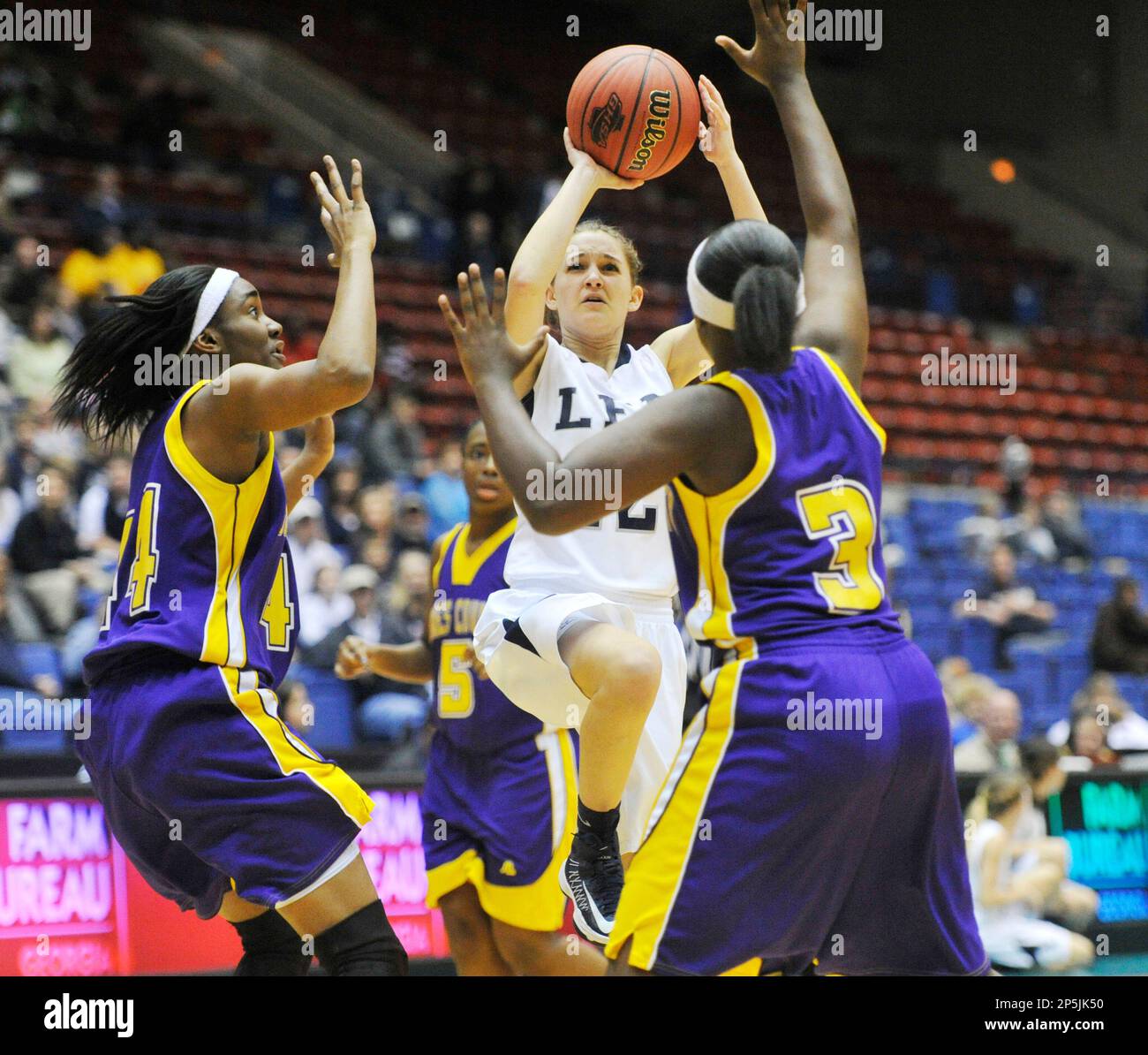 Gordon Lee's Katie Barger shoots through the defense of RandolphClay's