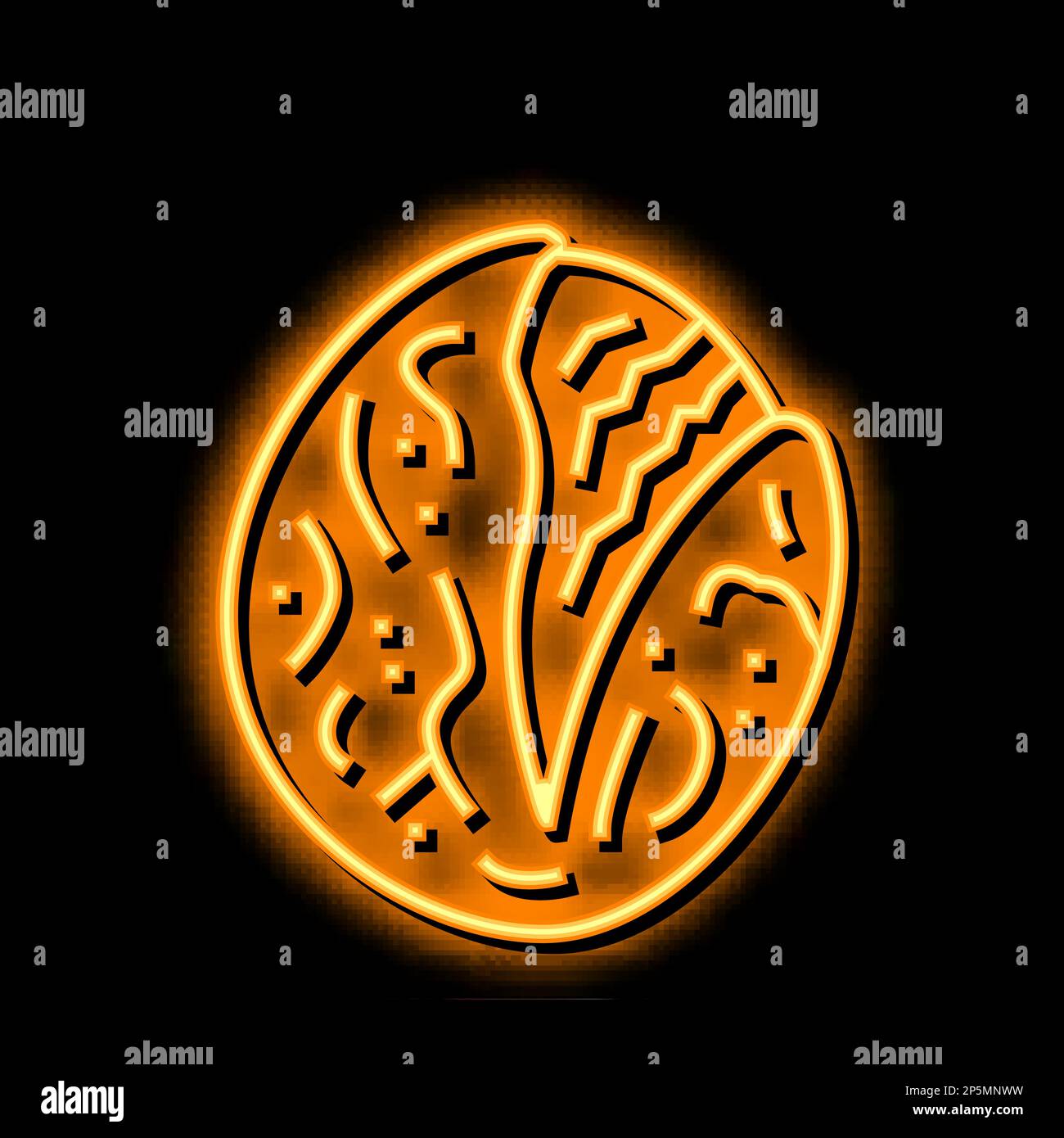 Illustration des Symbols „Röstete Tomaten, Neonglühen“ Stock Vektor