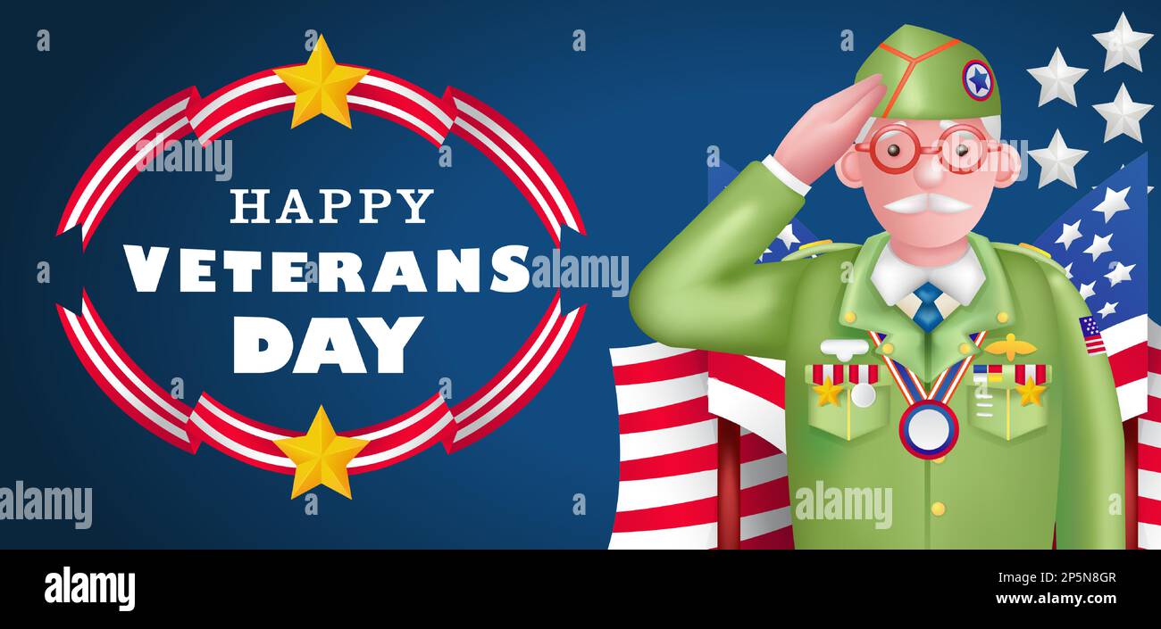 Happy Veterans Day, Veteranen respektieren das Land Stock Vektor